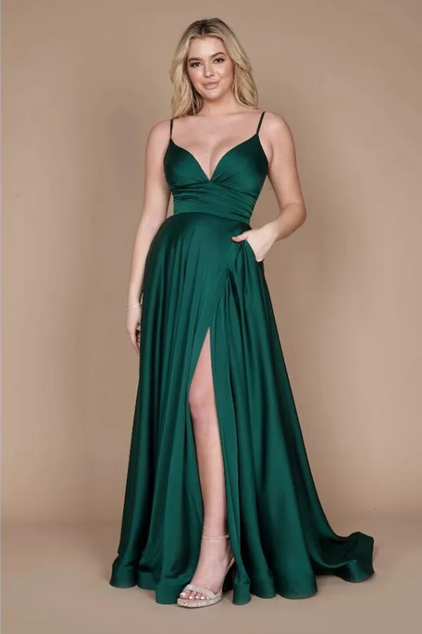Abendkleid Dunkel Grün | Schlichte Abiballkleider Lang