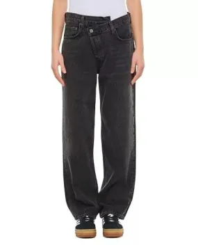   Agolde  Criss Cross Regular Denim Pants Black