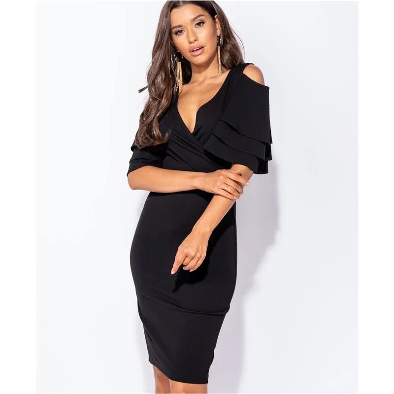 Eleganter Damen Cold-Shoulder Strickpullover Marine