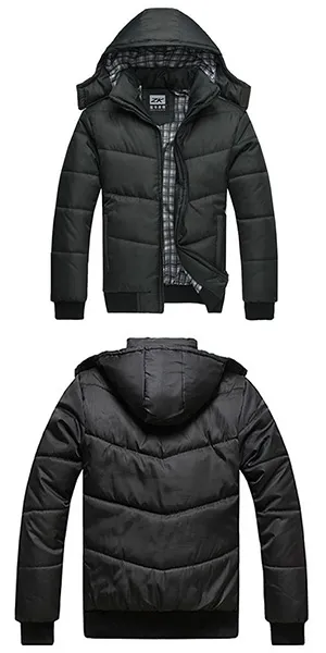 Fashion Long Sleeve Hooded Men's Warm Padded Coat