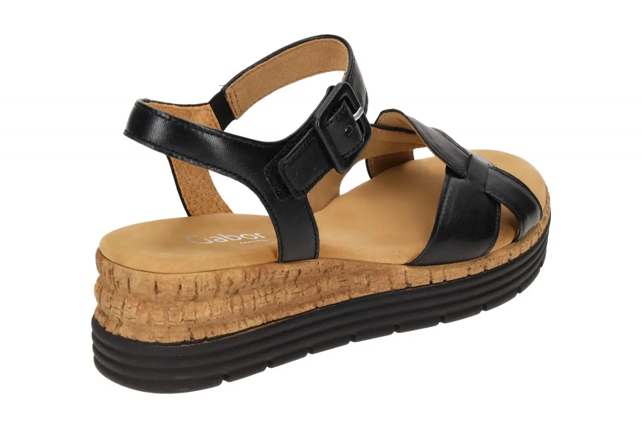 Gabor Genua Plateau Sandale schwarz Nappa 42.704.57