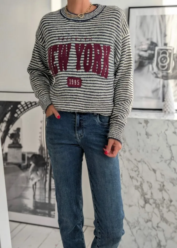 gestreifter Strickpullover NEW YORK 1995 – versch. Farben