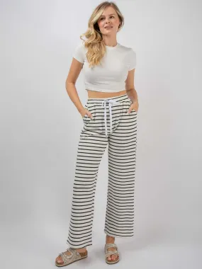 Hose „Agnes“ Schwarz Gestreift