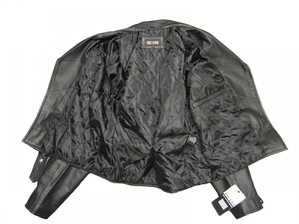 Lederjacke Marlon Brando Bikerjacke schwarz