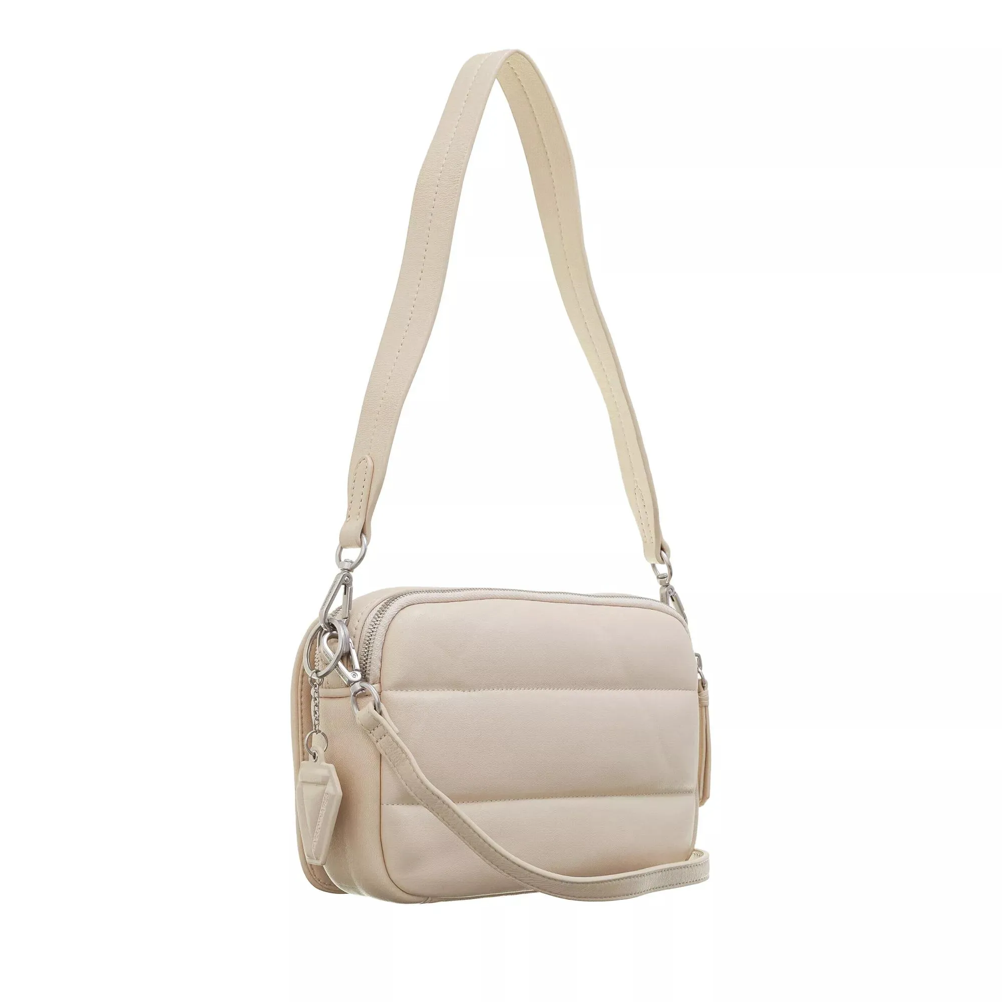   LES VISIONNAIRES  Emily Puffy Leather Off White  Crossbody Bag 