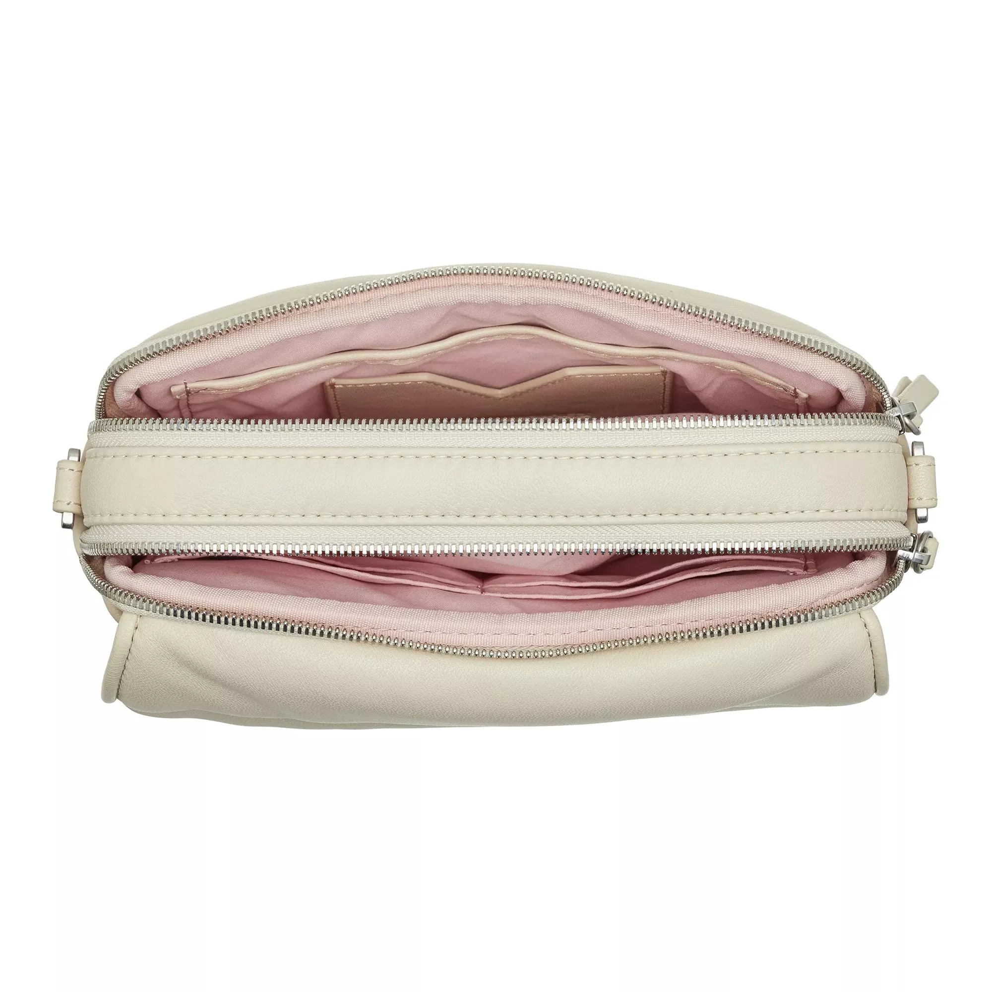   LES VISIONNAIRES  Emily Puffy Leather Off White  Crossbody Bag 