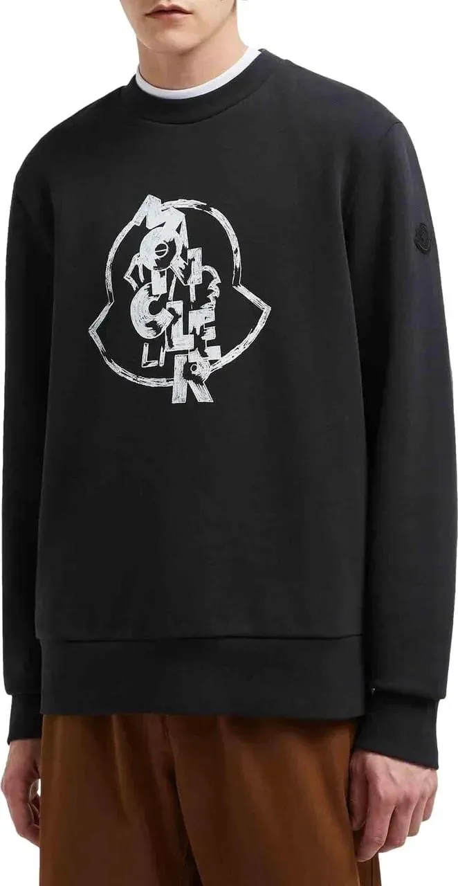   Moncler  Cotton Logo Sweatshirt schwarz