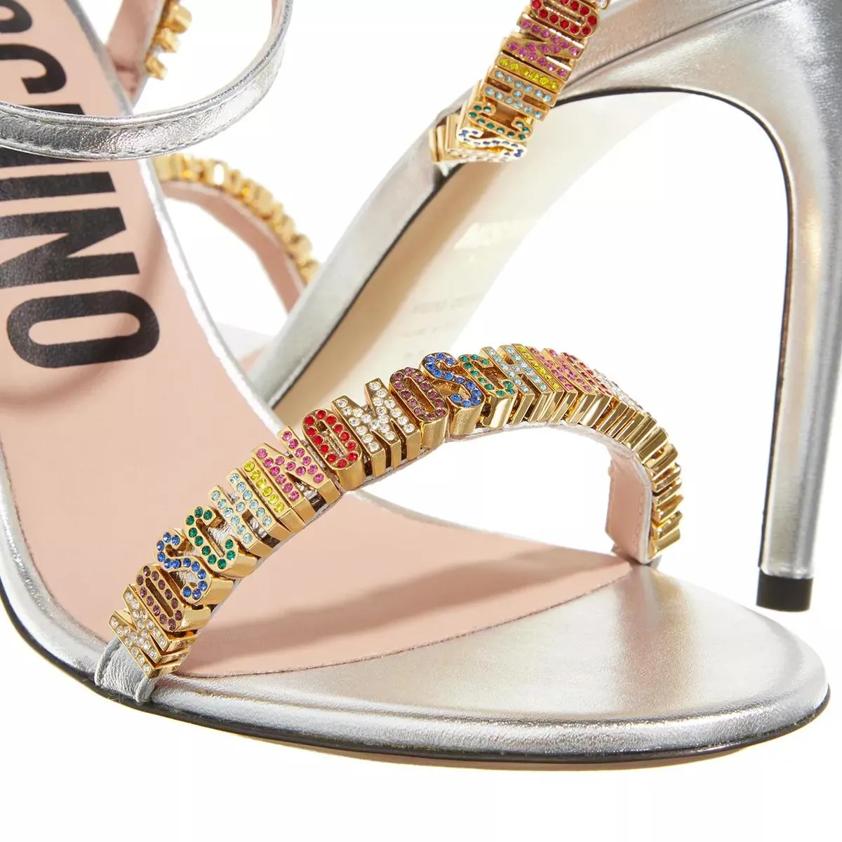   Moschino  Jewels Mini Lettering Sandals Argento  Sandale 