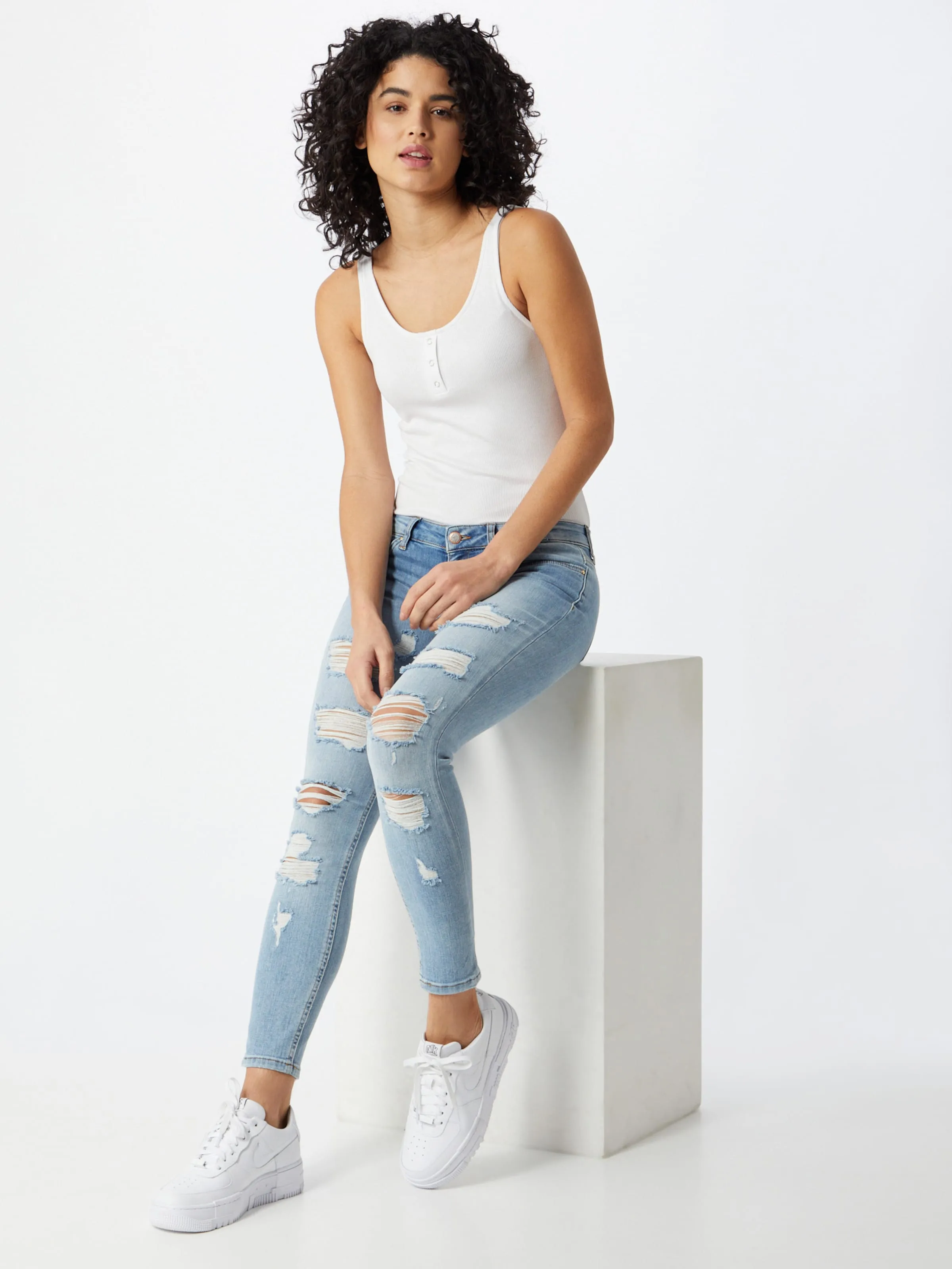 ONLY Skinny Jeans 'CORAL' in Hellblau