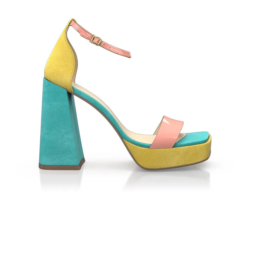 Plateau Heels mit quadratischer Spitze 45578