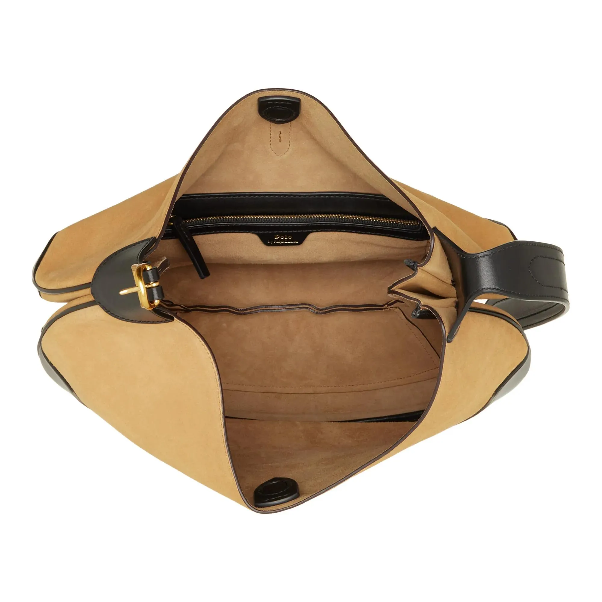   Polo Ralph Lauren  Shoulder Bag Medium Light Tan / Black  Schultertasche 