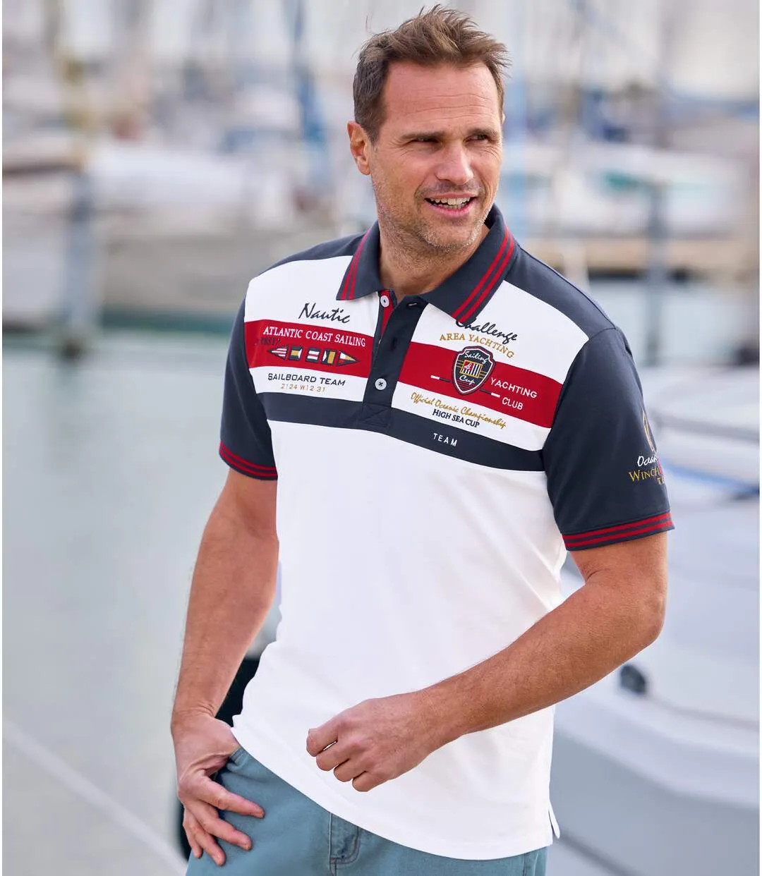 Poloshirt Nautic von Winch and Wheel