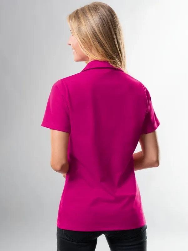 Poloshirt ohne Knopfleiste Magenta