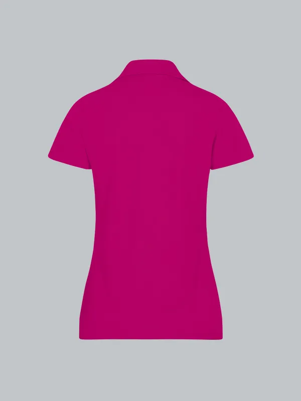 Poloshirt ohne Knopfleiste Magenta