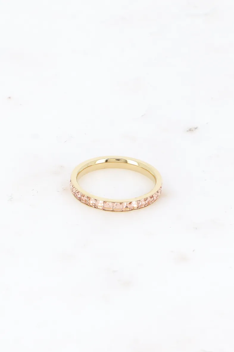 Ring – quadratische Zirkoniumoxide – 3 Größen FR 50/52/54