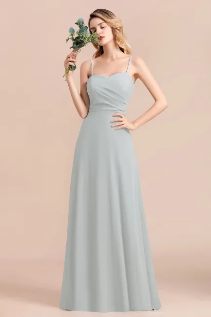 Schlichtes Abendkleid Chiffon | Brautjungfernkleider Lang Günstig