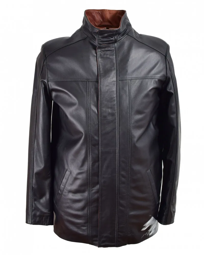 Schwarzer Lederjacke für Herren