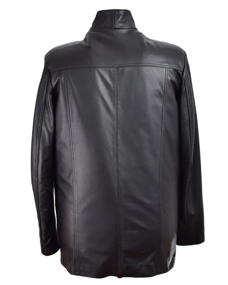 Schwarzer Lederjacke für Herren