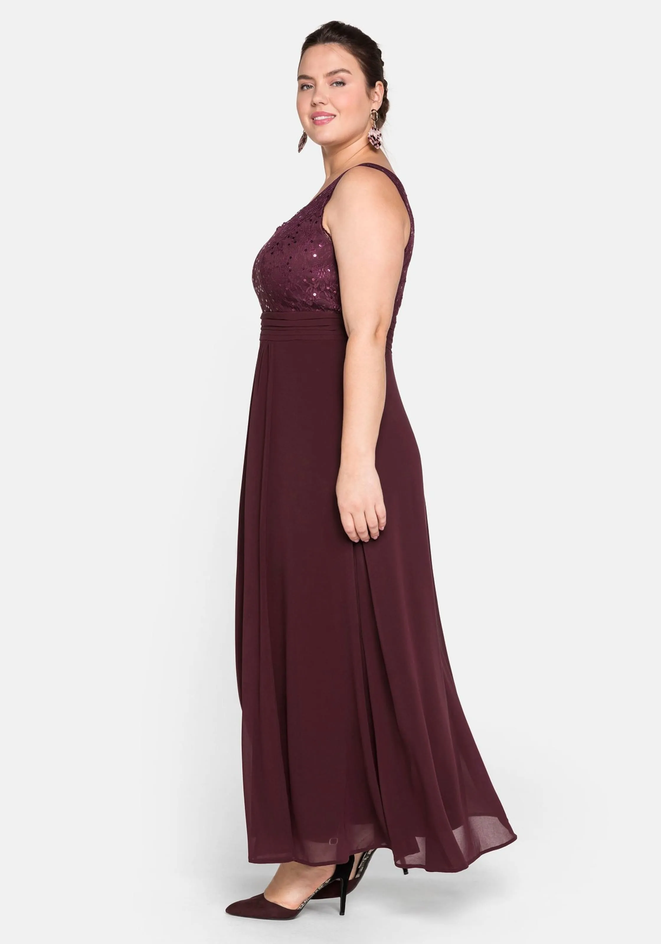 SHEEGO Abendkleid in Aubergine