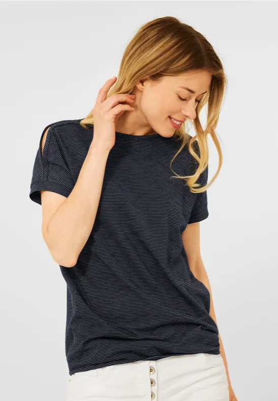 T-Shirt mit Schulterschlitz