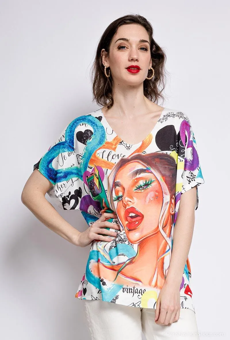 T-shirt with printed girl