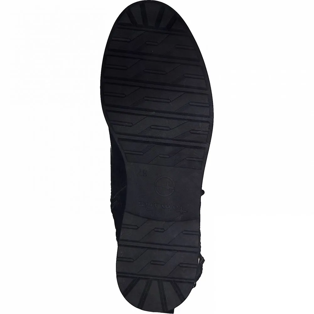 Tamaris Lack Schnürboot Stiefelette schwarz S21 1-1-26282-27