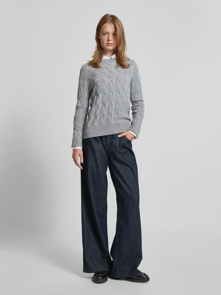 Tommy Hilfiger Strickpullover mit gerippten Abschlüssen (hellgrau) online kaufen