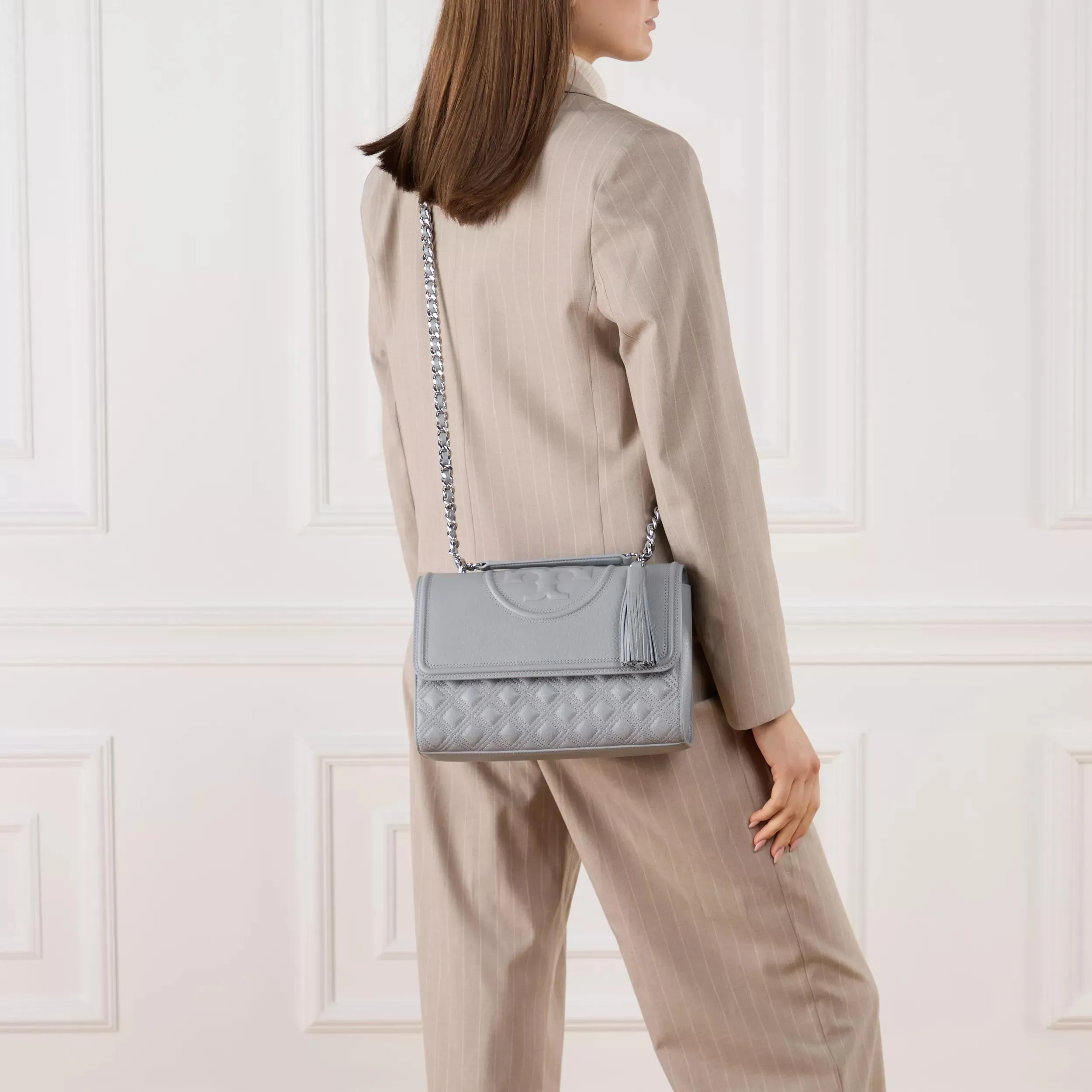   Tory Burch  Fleming Soft Grain Convertible Shoulder Bag Slate  Crossbody Bag 