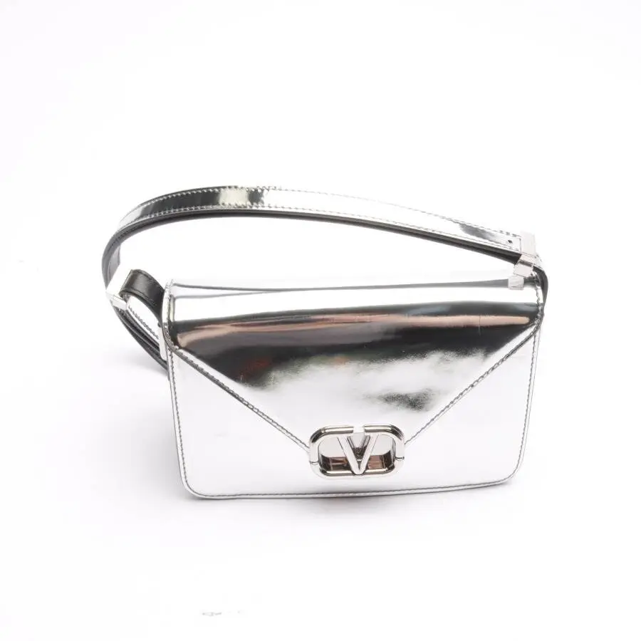 V-Logo Schultertasche Metallic